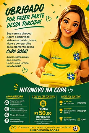 Obrigado por fazer parte dessa torcida - Infonovo na Copa 2026